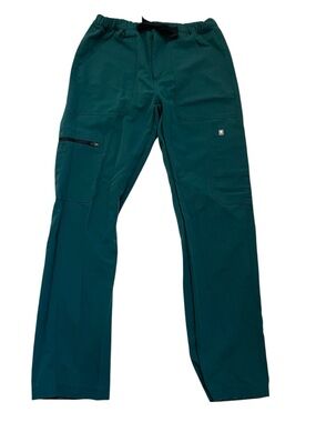 FIGS Kade Scrub Pants S Green Straight Leg Cargo Pockets Classic Fit
